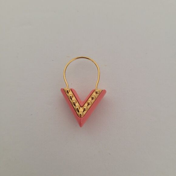 Louis Vuitton Essential V Hoop Single Earring Pink Gold Motif Accessary Auth - Picture 1 of 8